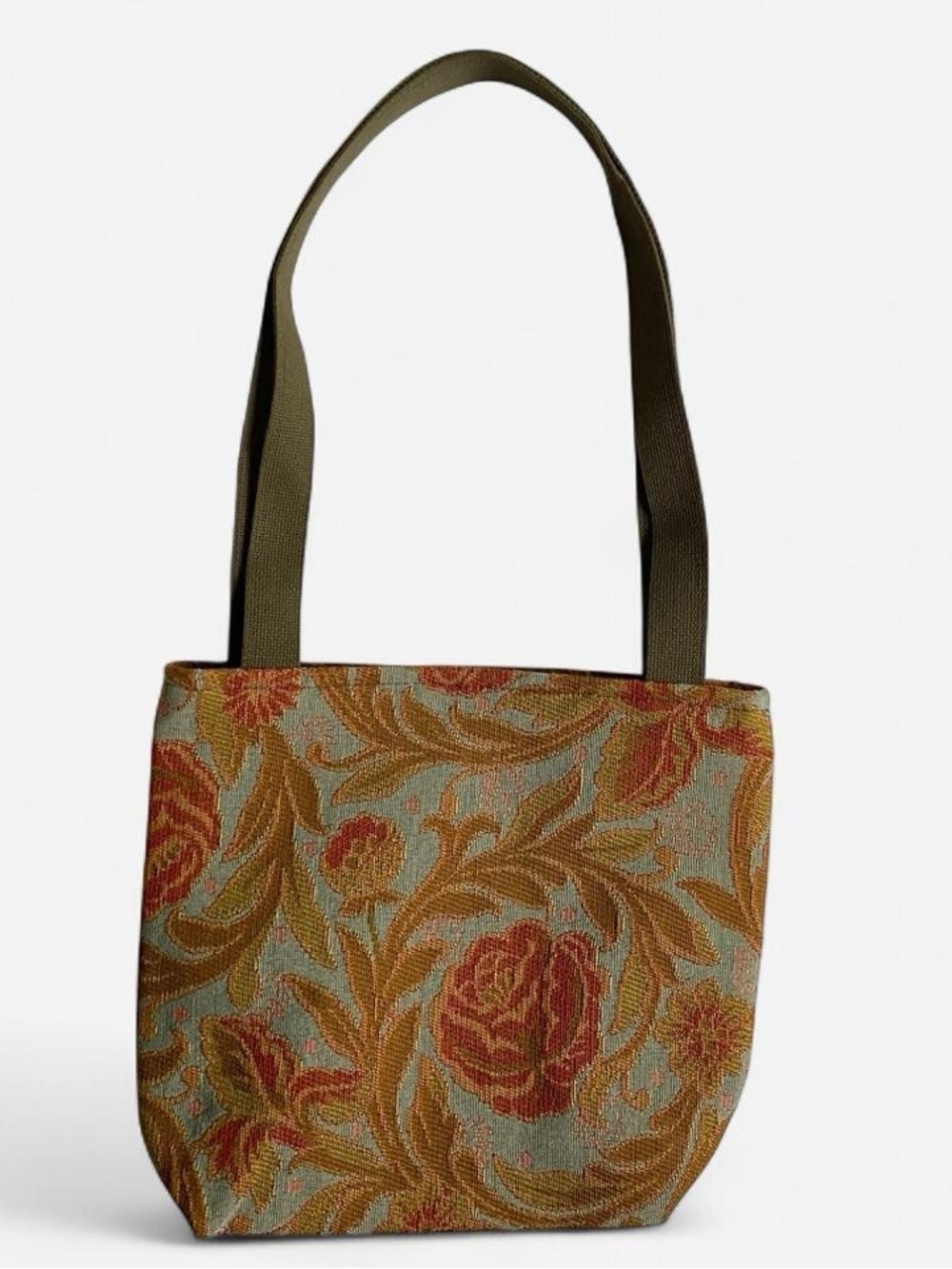 Handmade floral tapestry bag